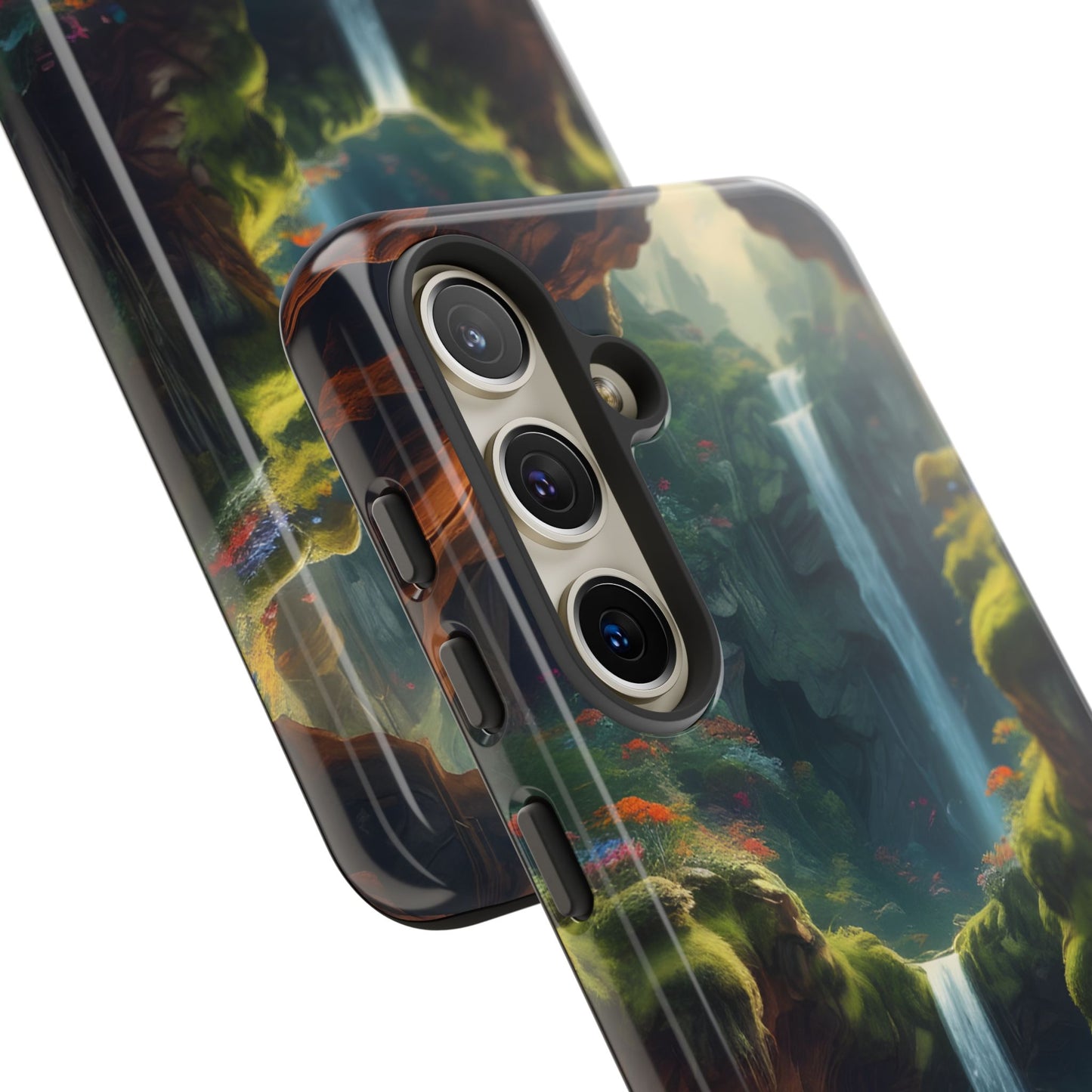 Funda de teléfono con diseño de cascada - Fundas resistentes, diseño de cascada, funda estética para teléfono, regalo para amantes de la naturaleza, protector de teléfono.