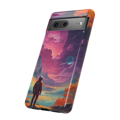 Psychedelic Astronaut Phone Case, Galaxy Space Theme, Tough Cases for Men & Women, Unique Gifts for Tech Lovers, Stylish Accessories, Cosmic Decor