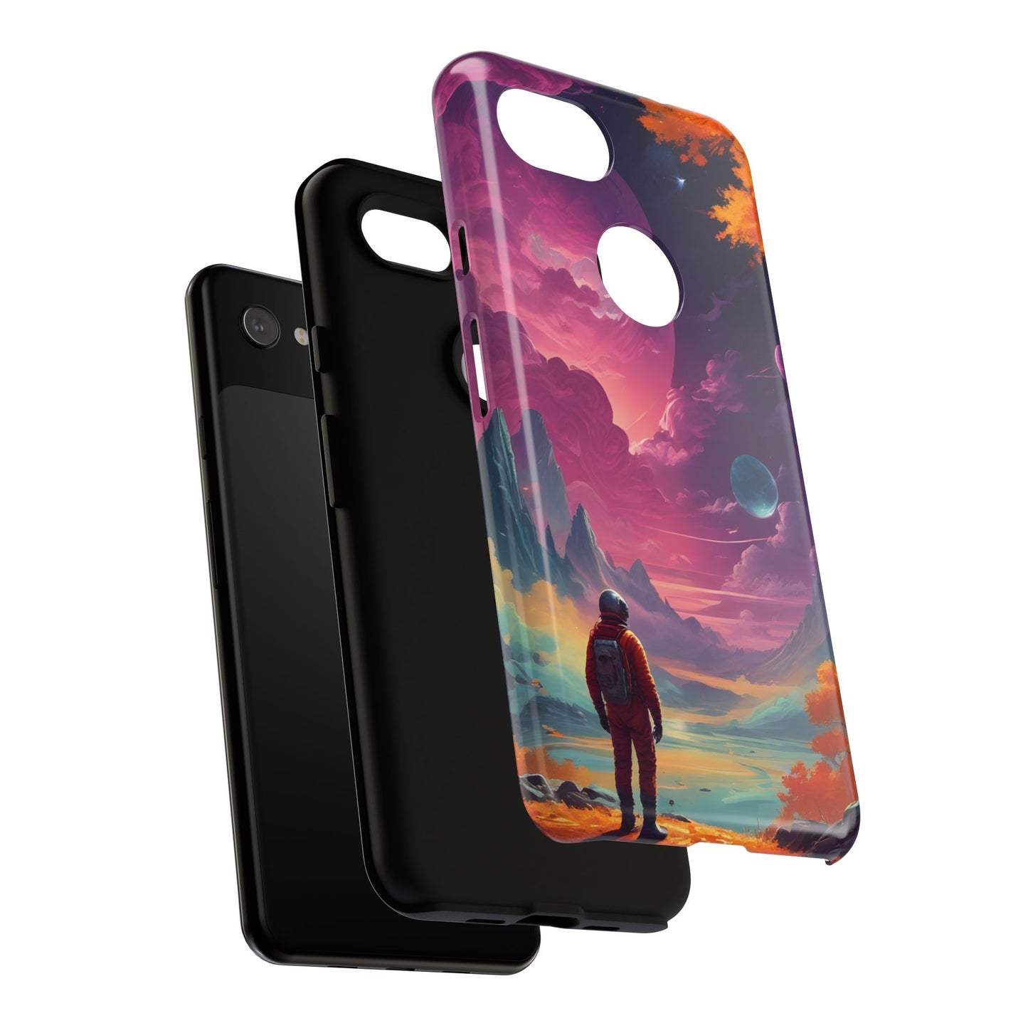 Carcasa para teléfono de astronauta psicodélico, tema espacial galaxia, fundas resistentes para hombres y mujeres, regalos únicos para amantes de la tecnología, accesorios elegantes, decoración cósmica.