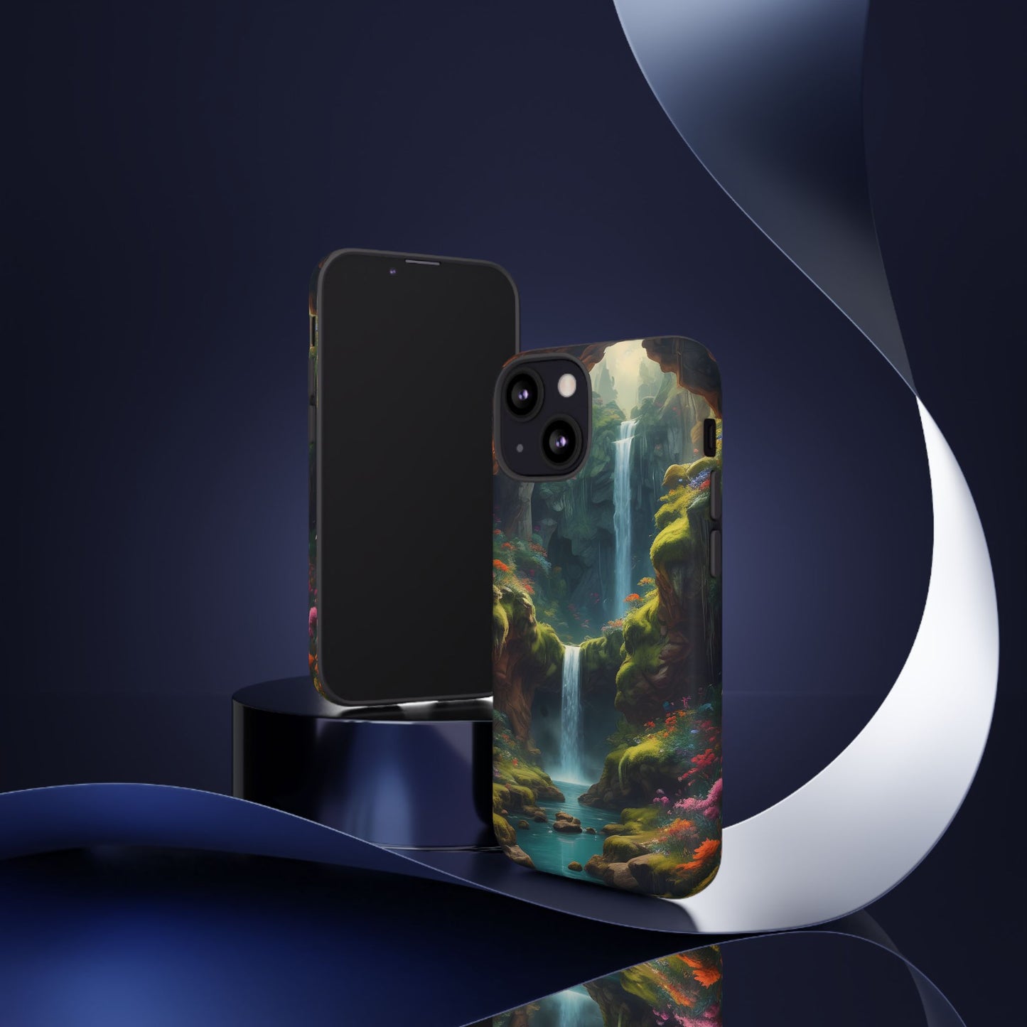 Funda de teléfono con diseño de cascada - Fundas resistentes, diseño de cascada, funda estética para teléfono, regalo para amantes de la naturaleza, protector de teléfono.