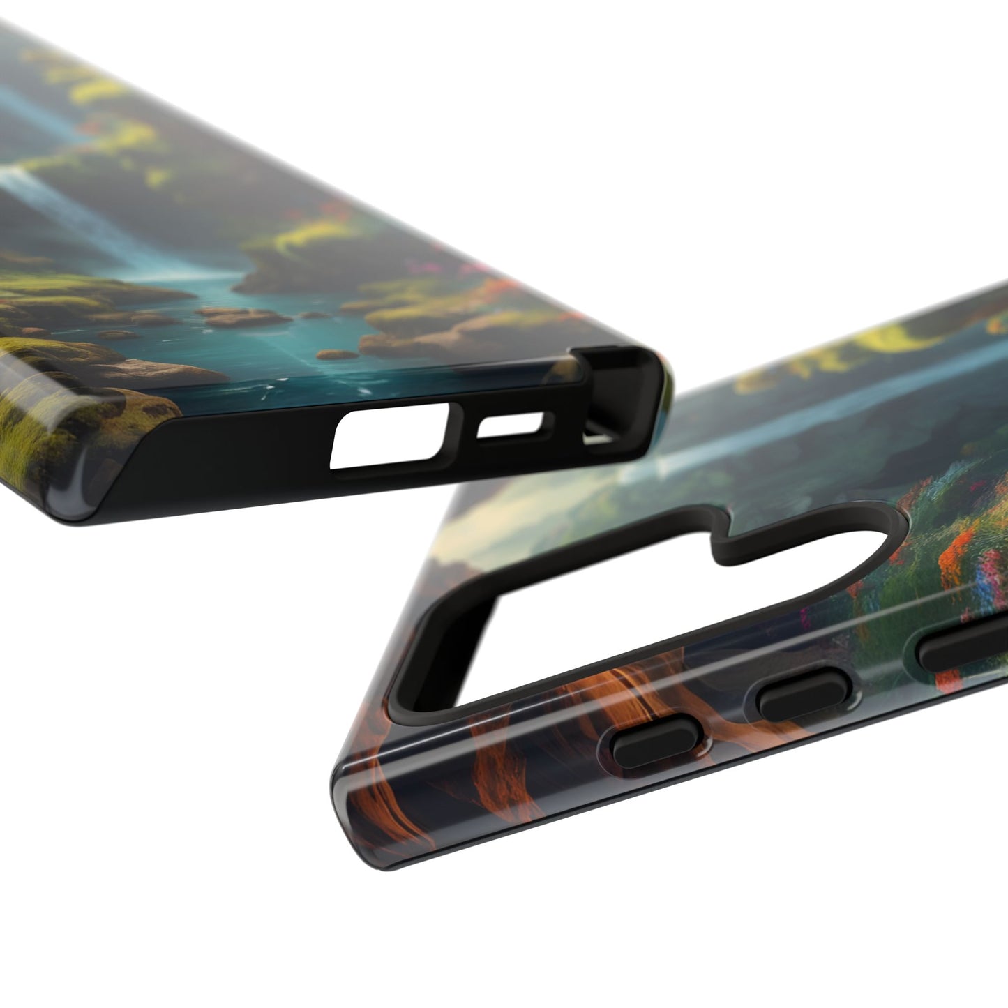 Funda de teléfono con diseño de cascada - Fundas resistentes, diseño de cascada, funda estética para teléfono, regalo para amantes de la naturaleza, protector de teléfono.