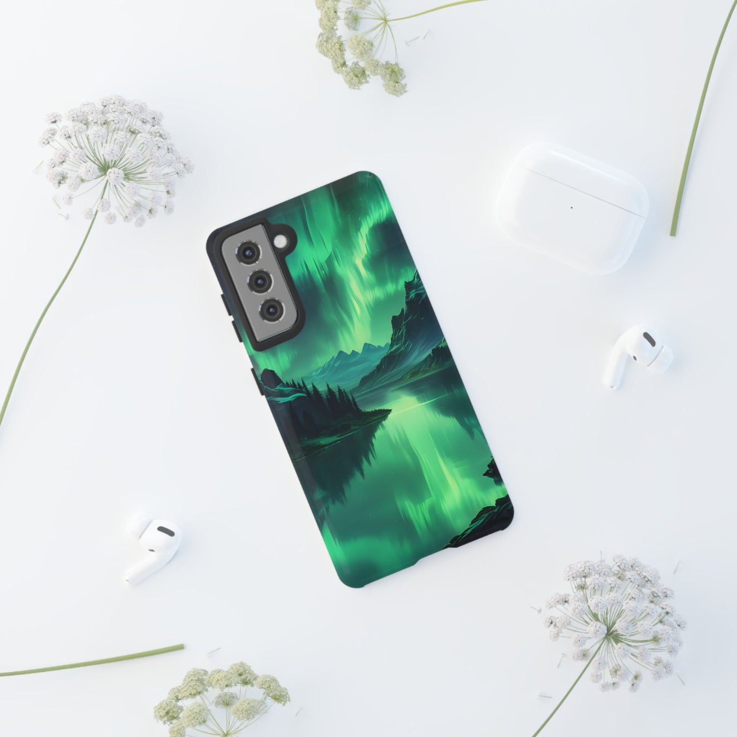 Carcasa para teléfono Aurora Boreal, carcasas resistentes para amantes de la naturaleza, funda para teléfono con arte celestial, regalo único para amigos amantes de la naturaleza, compatible [...]