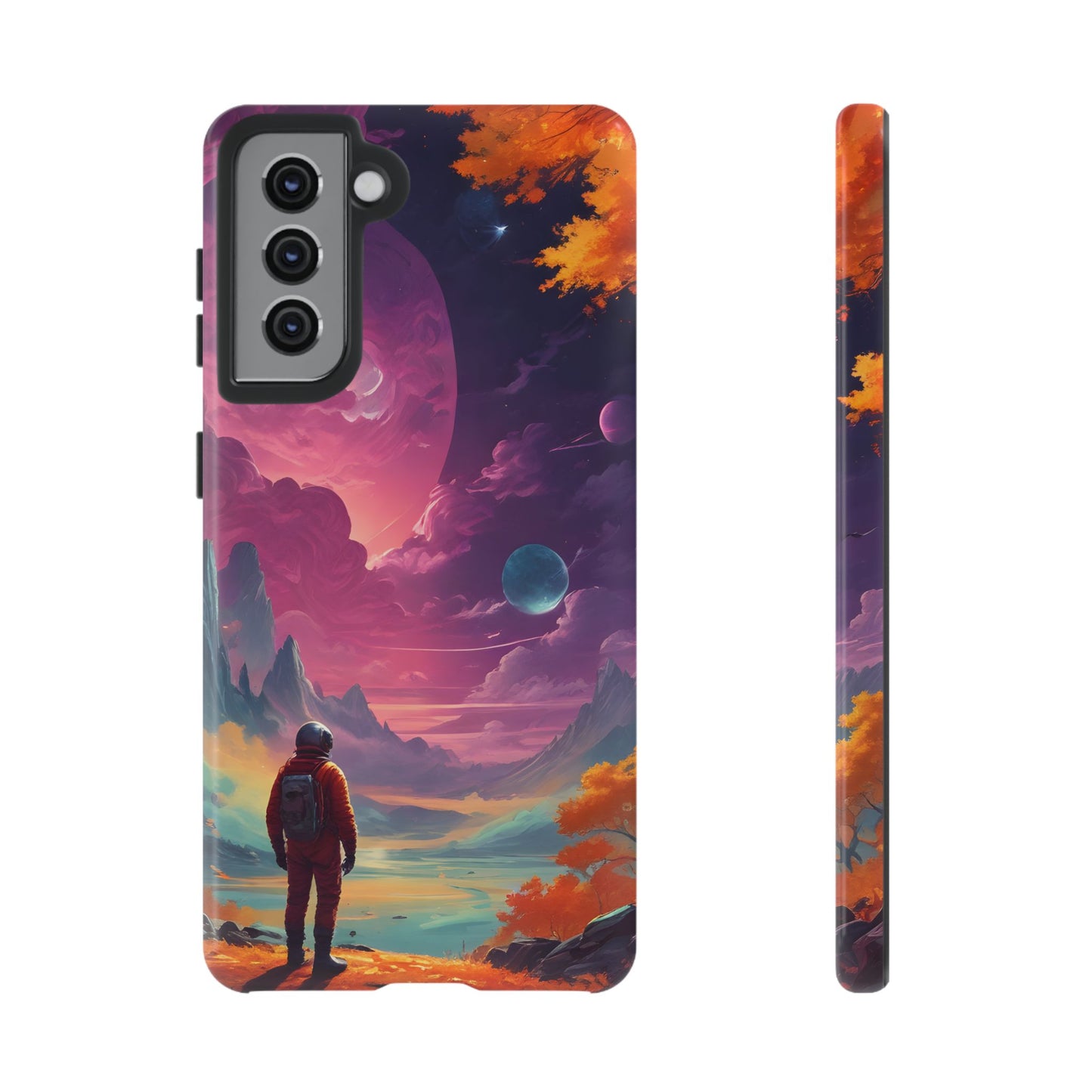 Carcasa para teléfono de astronauta psicodélico, tema espacial galaxia, fundas resistentes para hombres y mujeres, regalos únicos para amantes de la tecnología, accesorios elegantes, decoración cósmica.