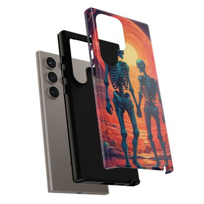 Romantic Skeletons Phone Case, Tough Phone Cover, Halloween Accessory, Unique Gift, Couples Phone Case, Spooky Aesthetic