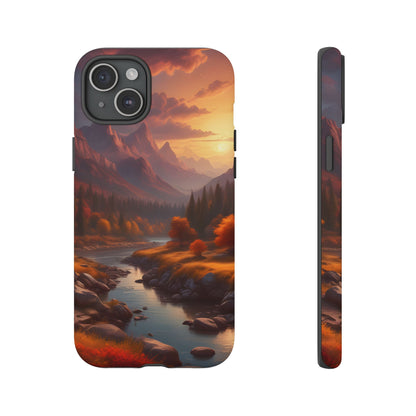 Autumn Mountain Sunset Phone Case, Nature Lover Gift, Tough Phone Cover, Outdoor Adventure Accessory, Landscape Art Case