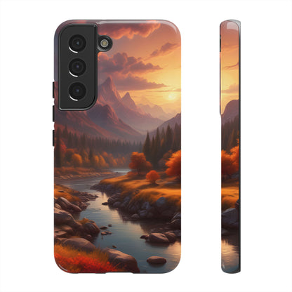 Autumn Mountain Sunset Phone Case, Nature Lover Gift, Tough Phone Cover, Outdoor Adventure Accessory, Landscape Art Case