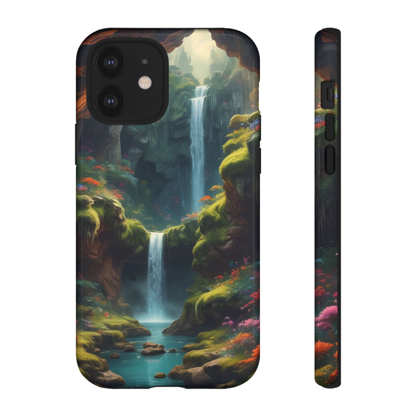 Funda de teléfono con diseño de cascada - Fundas resistentes, diseño de cascada, funda estética para teléfono, regalo para amantes de la naturaleza, protector de teléfono.