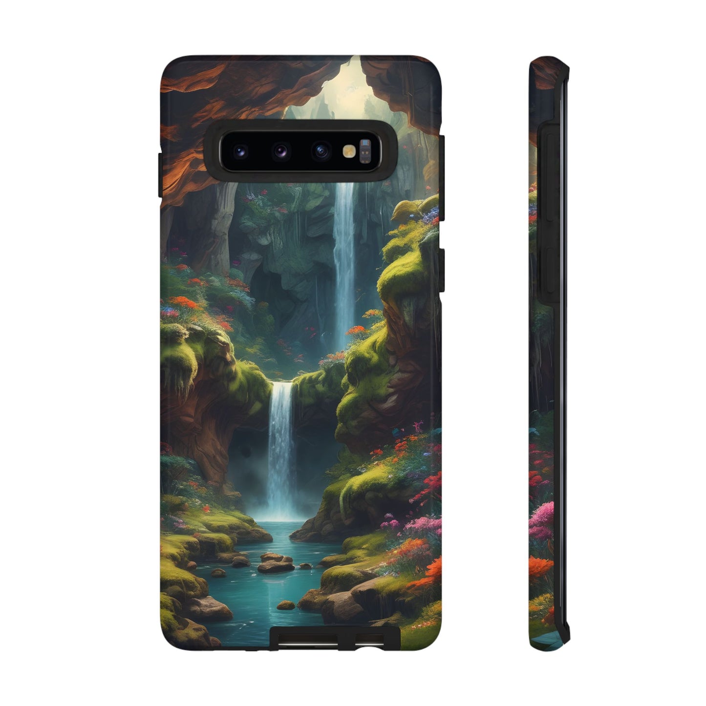 Funda de teléfono con diseño de cascada - Fundas resistentes, diseño de cascada, funda estética para teléfono, regalo para amantes de la naturaleza, protector de teléfono.