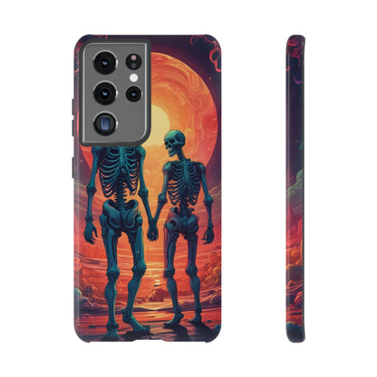 Romantic Skeletons Phone Case, Tough Phone Cover, Halloween Accessory, Unique Gift, Couples Phone Case, Spooky Aesthetic