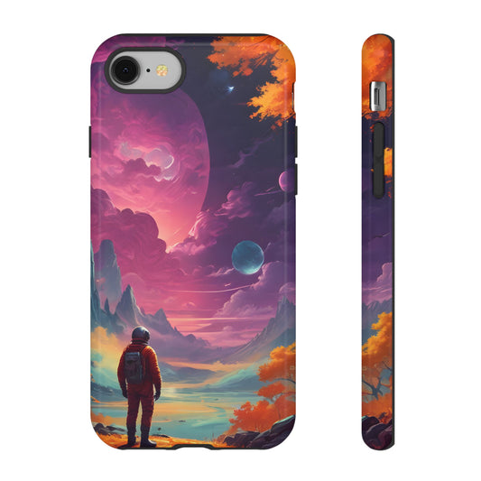 Carcasa para teléfono de astronauta psicodélico, tema espacial galaxia, fundas resistentes para hombres y mujeres, regalos únicos para amantes de la tecnología, accesorios elegantes, decoración cósmica.