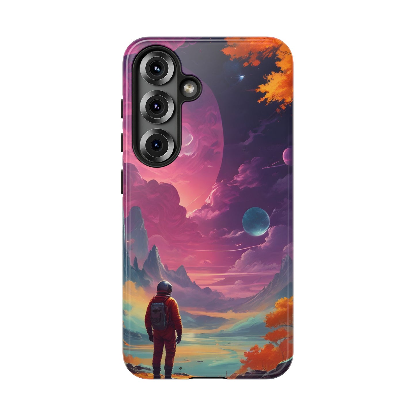 Carcasa para teléfono de astronauta psicodélico, tema espacial galaxia, fundas resistentes para hombres y mujeres, regalos únicos para amantes de la tecnología, accesorios elegantes, decoración cósmica.