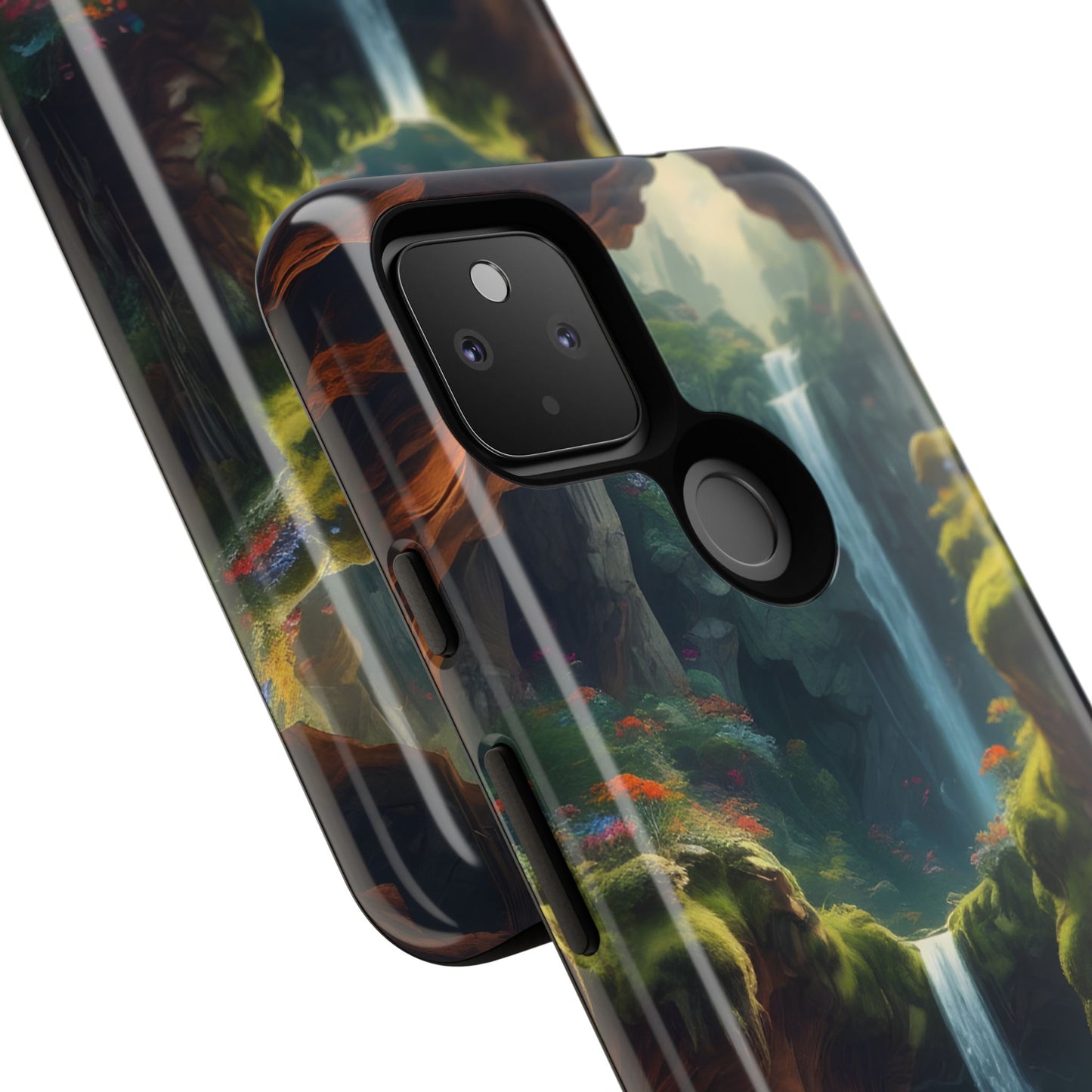 Funda de teléfono con diseño de cascada - Fundas resistentes, diseño de cascada, funda estética para teléfono, regalo para amantes de la naturaleza, protector de teléfono.