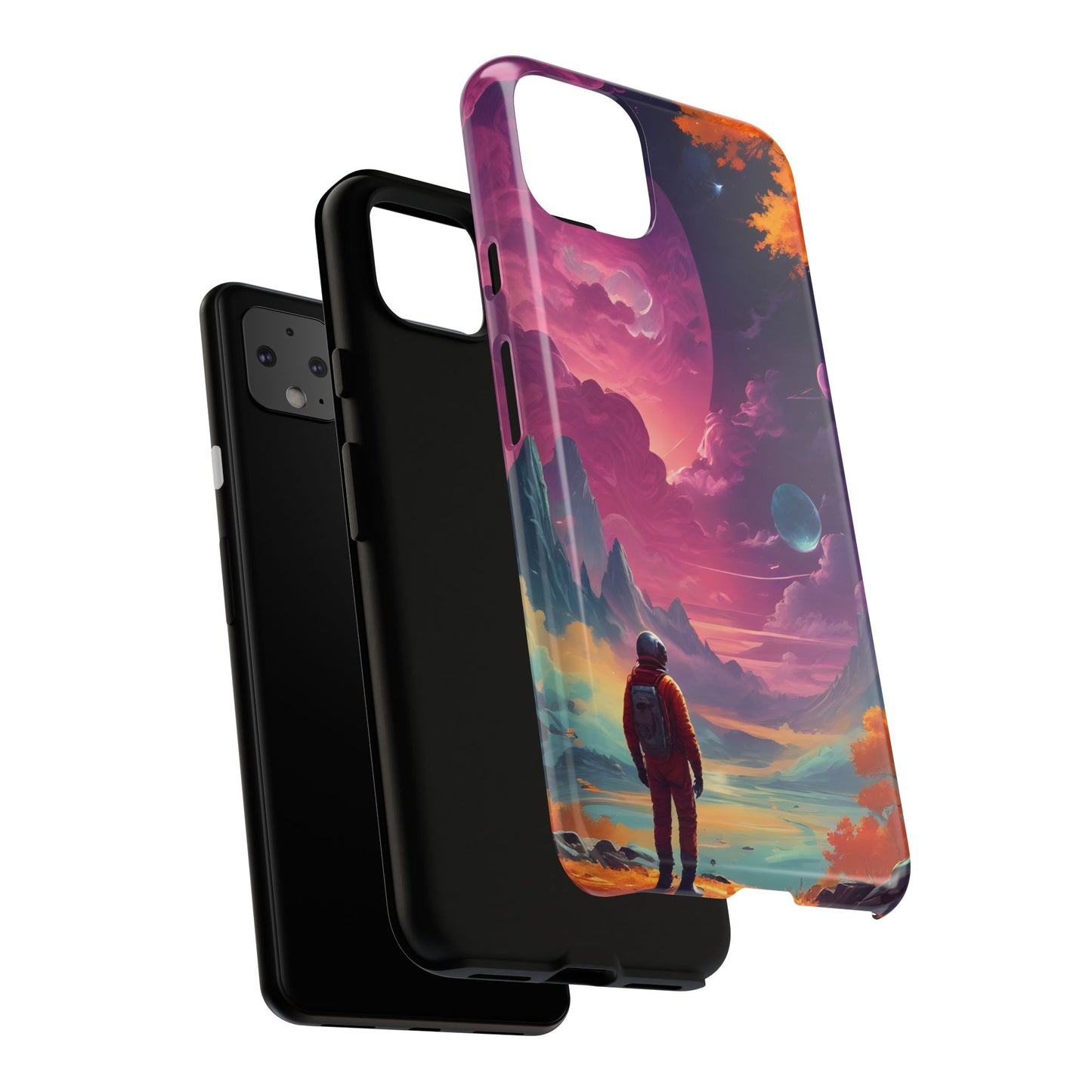 Carcasa para teléfono de astronauta psicodélico, tema espacial galaxia, fundas resistentes para hombres y mujeres, regalos únicos para amantes de la tecnología, accesorios elegantes, decoración cósmica.