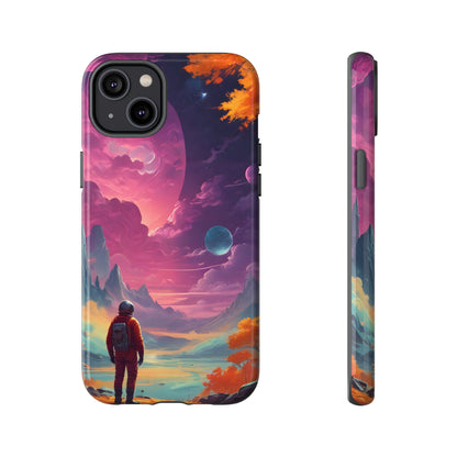Psychedelic Astronaut Phone Case, Galaxy Space Theme, Tough Cases for Men & Women, Unique Gifts for Tech Lovers, Stylish Accessories, Cosmic Decor