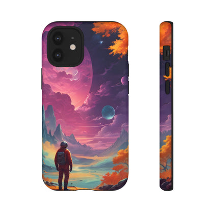 Psychedelic Astronaut Phone Case, Galaxy Space Theme, Tough Cases for Men & Women, Unique Gifts for Tech Lovers, Stylish Accessories, Cosmic Decor