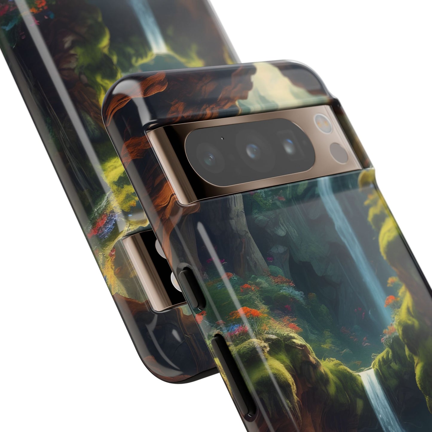 Funda de teléfono con diseño de cascada - Fundas resistentes, diseño de cascada, funda estética para teléfono, regalo para amantes de la naturaleza, protector de teléfono.