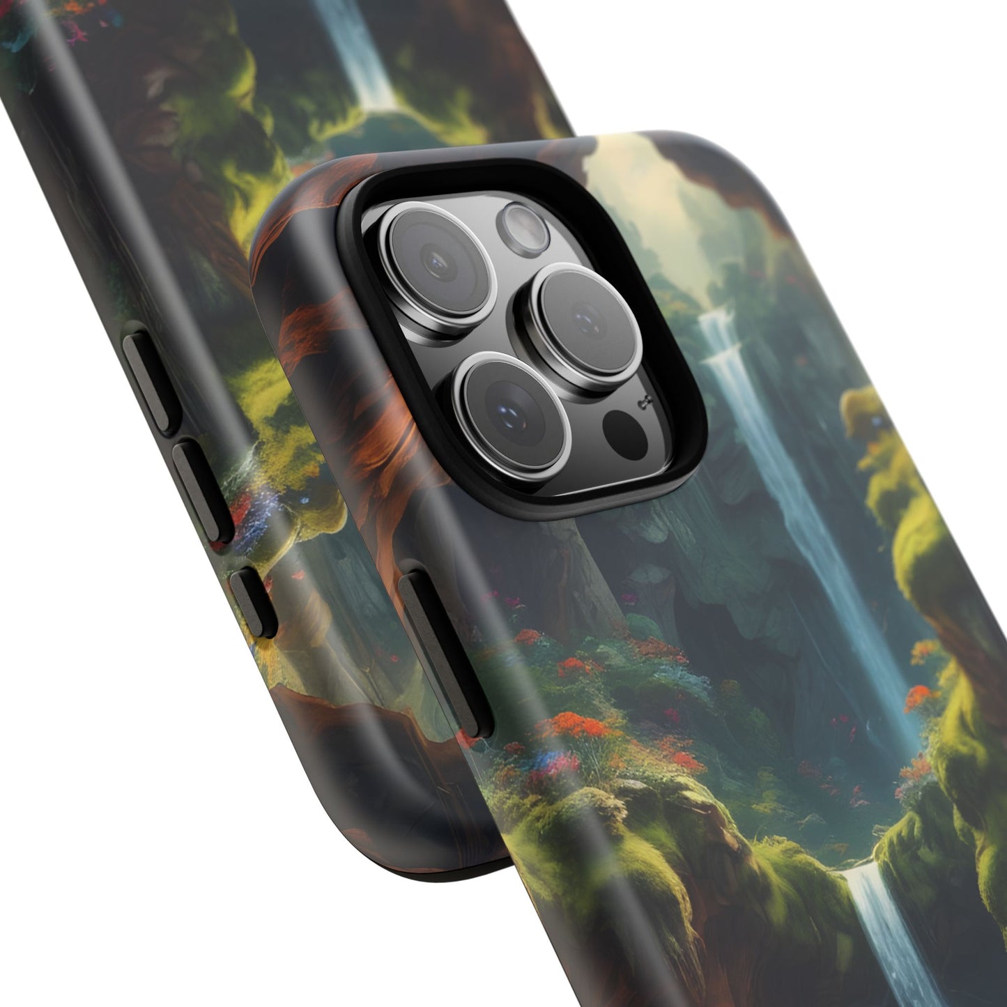 Funda de teléfono con diseño de cascada - Fundas resistentes, diseño de cascada, funda estética para teléfono, regalo para amantes de la naturaleza, protector de teléfono.