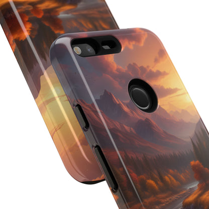 Autumn Mountain Sunset Phone Case, Nature Lover Gift, Tough Phone Cover, Outdoor Adventure Accessory, Landscape Art Case