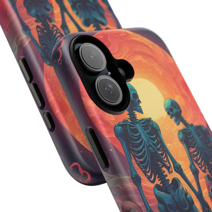 Romantic Skeletons Phone Case, Tough Phone Cover, Halloween Accessory, Unique Gift, Couples Phone Case, Spooky Aesthetic
