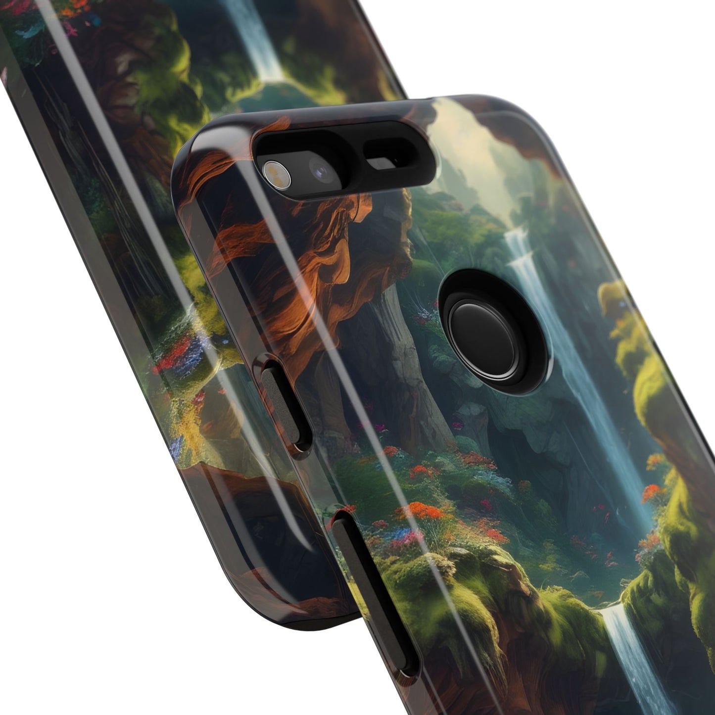 Funda de teléfono con diseño de cascada - Fundas resistentes, diseño de cascada, funda estética para teléfono, regalo para amantes de la naturaleza, protector de teléfono.