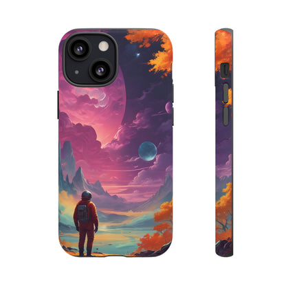 Psychedelic Astronaut Phone Case, Galaxy Space Theme, Tough Cases for Men & Women, Unique Gifts for Tech Lovers, Stylish Accessories, Cosmic Decor
