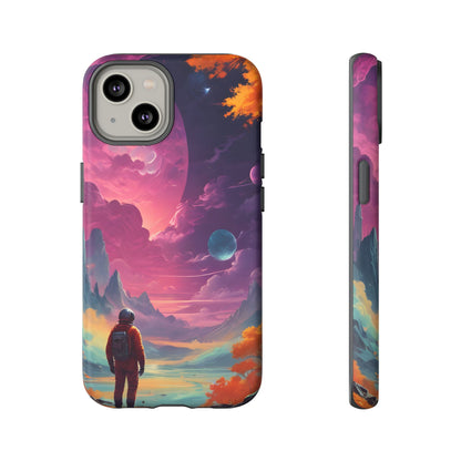 Psychedelic Astronaut Phone Case, Galaxy Space Theme, Tough Cases for Men & Women, Unique Gifts for Tech Lovers, Stylish Accessories, Cosmic Decor