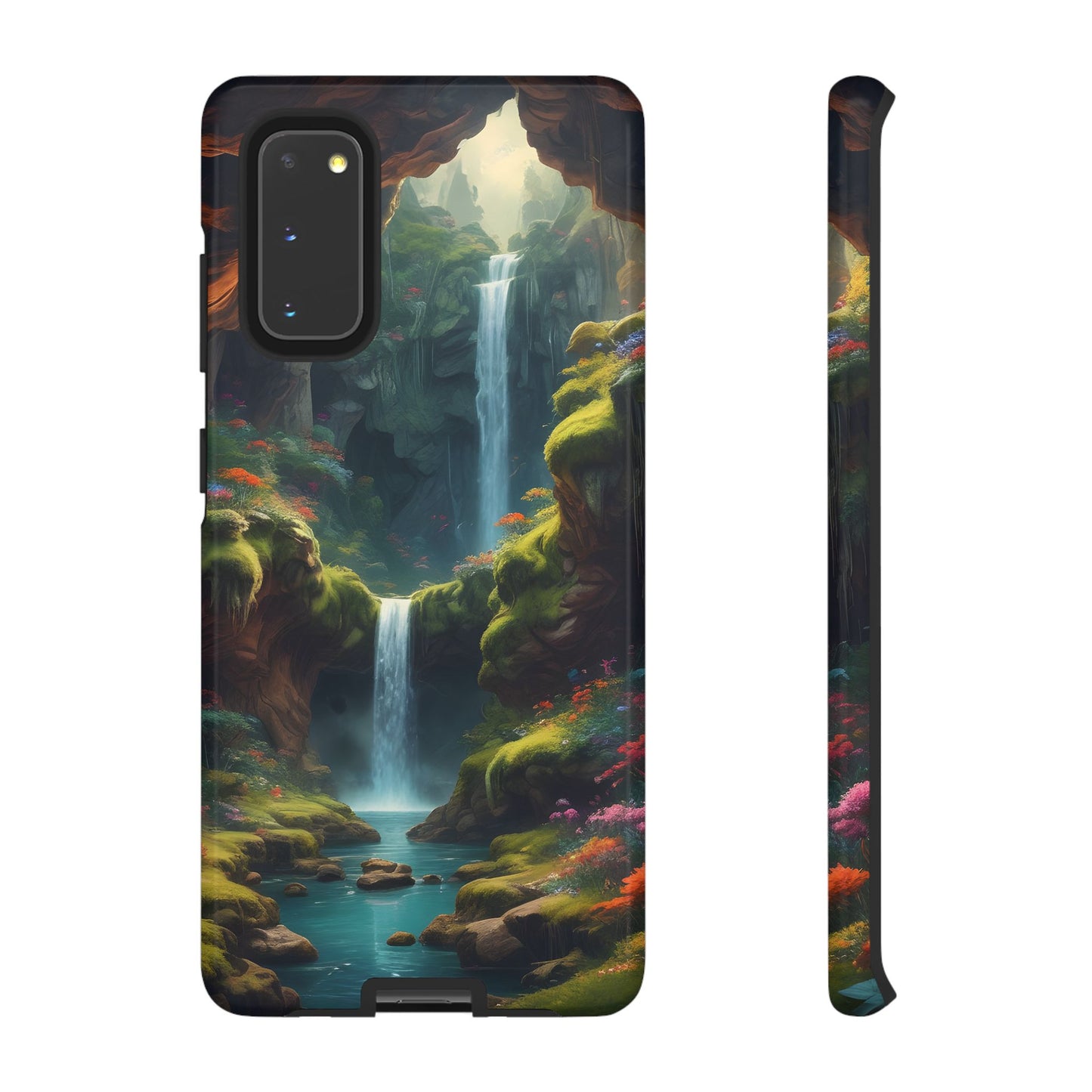 Funda de teléfono con diseño de cascada - Fundas resistentes, diseño de cascada, funda estética para teléfono, regalo para amantes de la naturaleza, protector de teléfono.