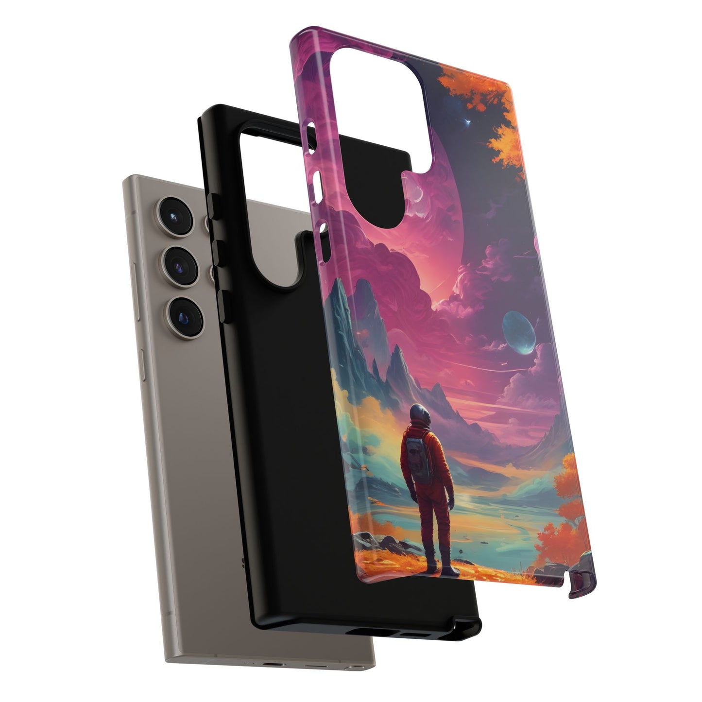 Carcasa para teléfono de astronauta psicodélico, tema espacial galaxia, fundas resistentes para hombres y mujeres, regalos únicos para amantes de la tecnología, accesorios elegantes, decoración cósmica.