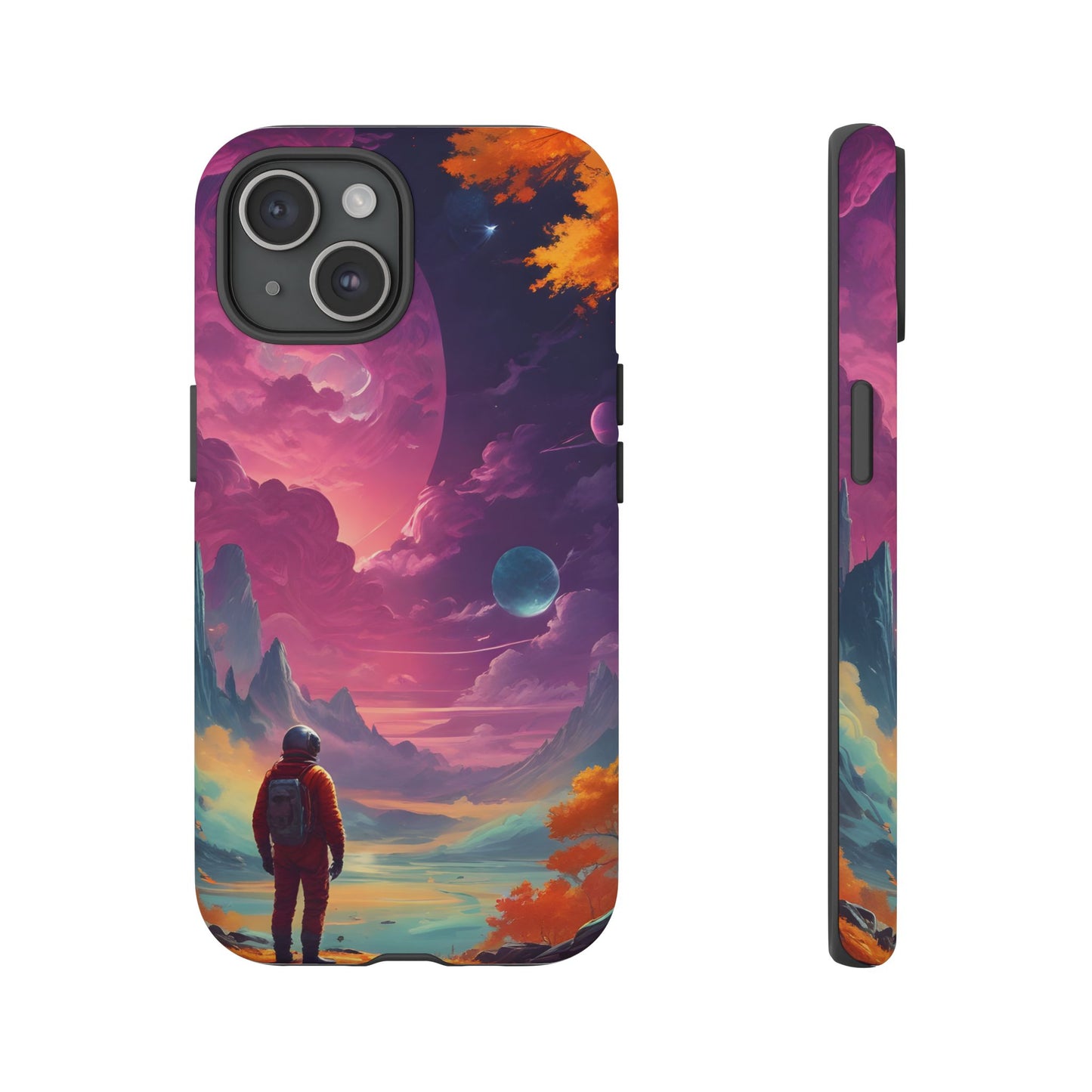 Carcasa para teléfono de astronauta psicodélico, tema espacial galaxia, fundas resistentes para hombres y mujeres, regalos únicos para amantes de la tecnología, accesorios elegantes, decoración cósmica.