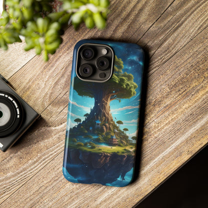 Mystical Tree Phone Case, Tough Cases, Unique Phone Cover, Magical Landscape, Gift for Nature Lovers, Protective Case, Whimsical Design