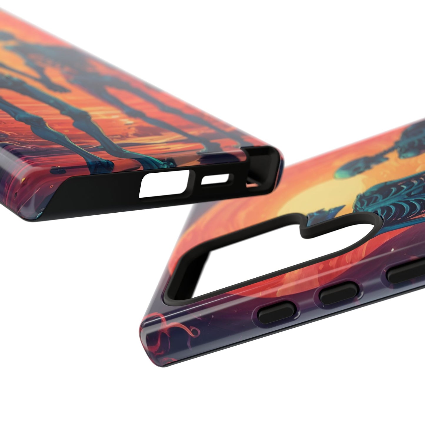 Carcasa de teléfono con esqueletos románticos, funda resistente para teléfono, accesorio de Halloween, regalo único, funda de teléfono para parejas, estética espeluznante.