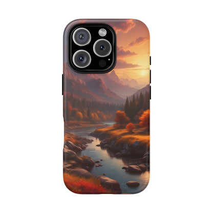 Autumn Mountain Sunset Phone Case, Nature Lover Gift, Tough Phone Cover, Outdoor Adventure Accessory, Landscape Art Case