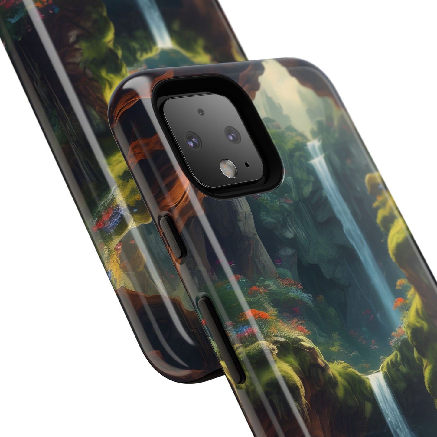 Funda de teléfono con diseño de cascada - Fundas resistentes, diseño de cascada, funda estética para teléfono, regalo para amantes de la naturaleza, protector de teléfono.