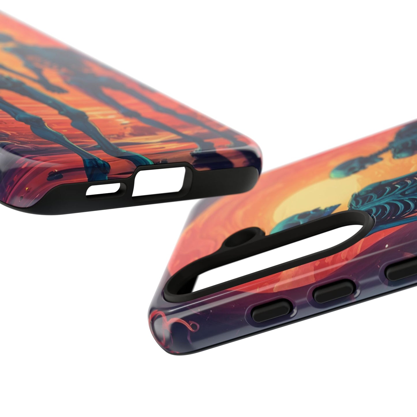 Carcasa de teléfono con esqueletos románticos, funda resistente para teléfono, accesorio de Halloween, regalo único, funda de teléfono para parejas, estética espeluznante.