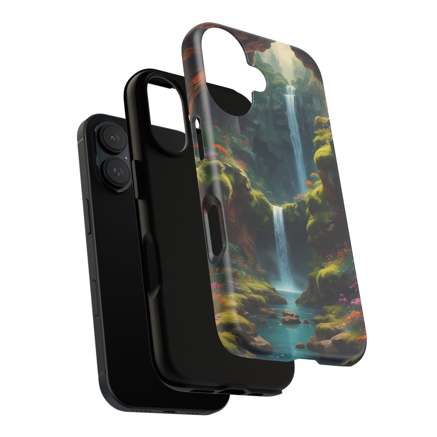 Funda de teléfono con diseño de cascada - Fundas resistentes, diseño de cascada, funda estética para teléfono, regalo para amantes de la naturaleza, protector de teléfono.