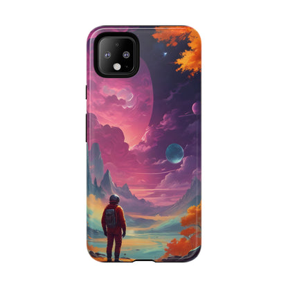 Psychedelic Astronaut Phone Case, Galaxy Space Theme, Tough Cases for Men & Women, Unique Gifts for Tech Lovers, Stylish Accessories, Cosmic Decor