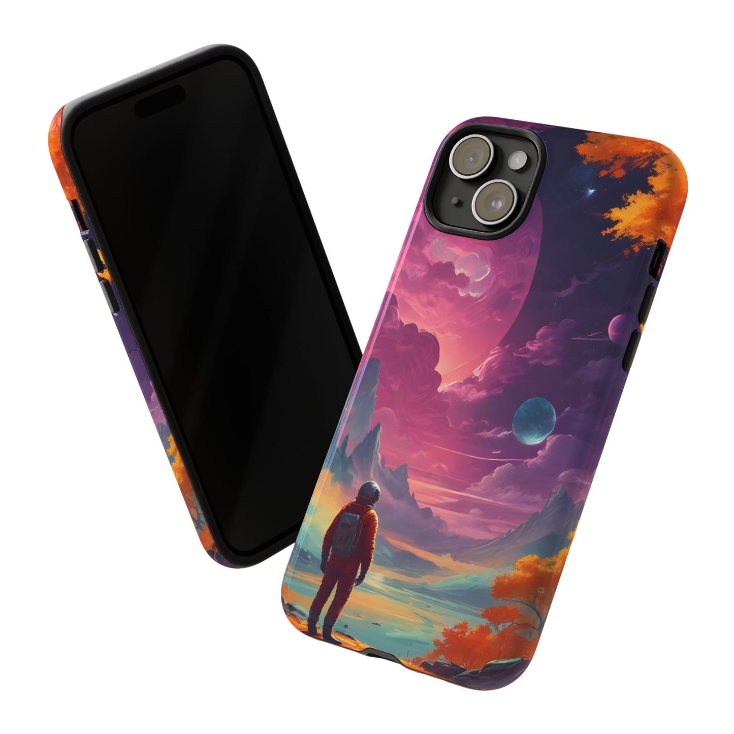 Carcasa para teléfono de astronauta psicodélico, tema espacial galaxia, fundas resistentes para hombres y mujeres, regalos únicos para amantes de la tecnología, accesorios elegantes, decoración cósmica.
