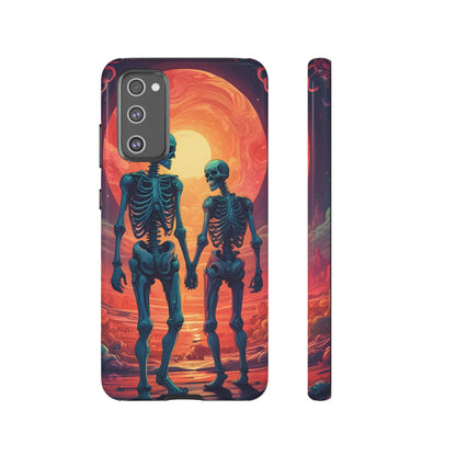 Romantic Skeletons Phone Case, Tough Phone Cover, Halloween Accessory, Unique Gift, Couples Phone Case, Spooky Aesthetic