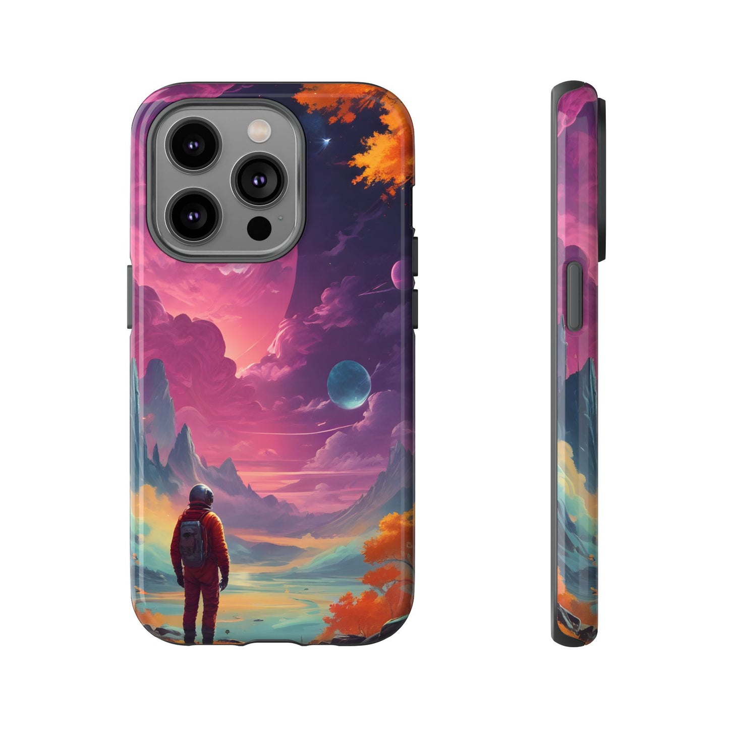 Carcasa para teléfono de astronauta psicodélico, tema espacial galaxia, fundas resistentes para hombres y mujeres, regalos únicos para amantes de la tecnología, accesorios elegantes, decoración cósmica.