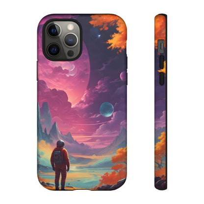 Psychedelic Astronaut Phone Case, Galaxy Space Theme, Tough Cases for Men & Women, Unique Gifts for Tech Lovers, Stylish Accessories, Cosmic Decor