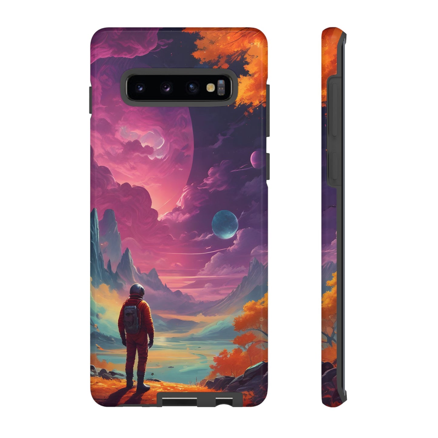 Carcasa para teléfono de astronauta psicodélico, tema espacial galaxia, fundas resistentes para hombres y mujeres, regalos únicos para amantes de la tecnología, accesorios elegantes, decoración cósmica.