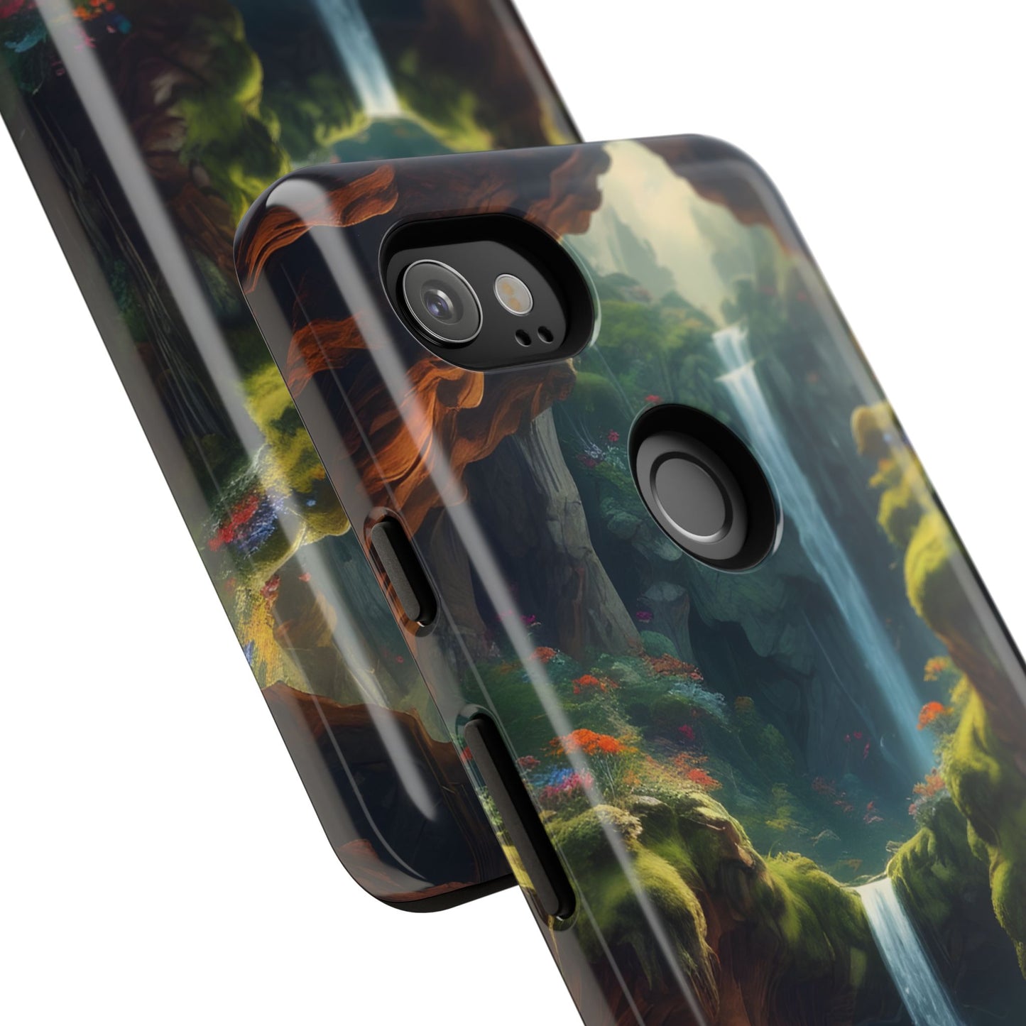Funda de teléfono con diseño de cascada - Fundas resistentes, diseño de cascada, funda estética para teléfono, regalo para amantes de la naturaleza, protector de teléfono.