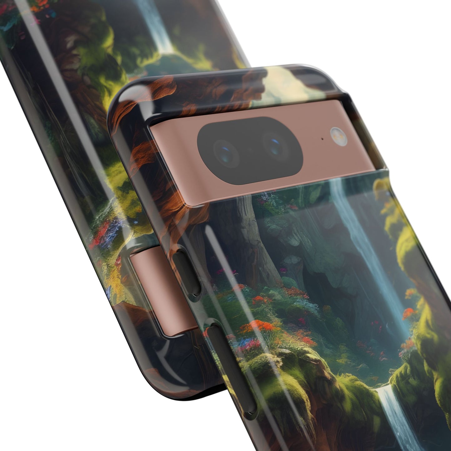 Funda de teléfono con diseño de cascada - Fundas resistentes, diseño de cascada, funda estética para teléfono, regalo para amantes de la naturaleza, protector de teléfono.