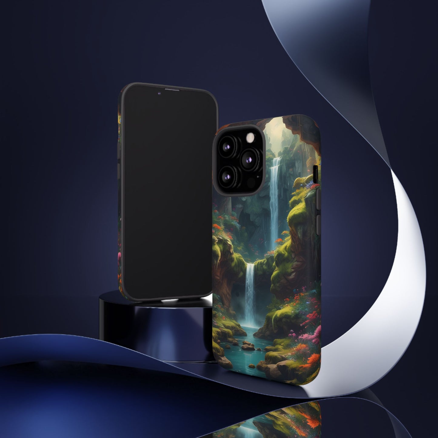 Funda de teléfono con diseño de cascada - Fundas resistentes, diseño de cascada, funda estética para teléfono, regalo para amantes de la naturaleza, protector de teléfono.