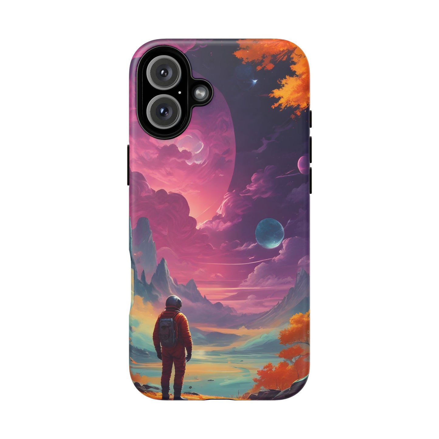 Carcasa para teléfono de astronauta psicodélico, tema espacial galaxia, fundas resistentes para hombres y mujeres, regalos únicos para amantes de la tecnología, accesorios elegantes, decoración cósmica.