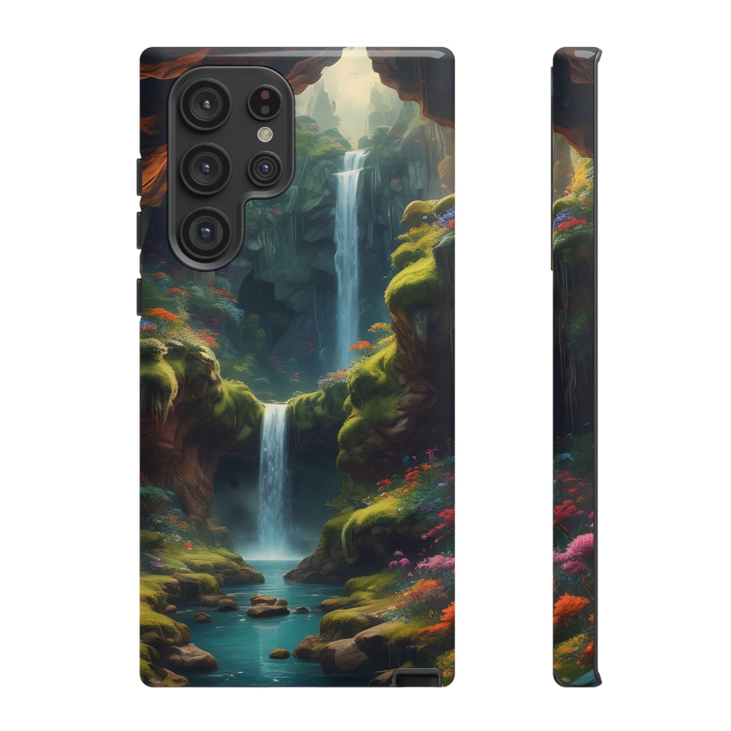 Funda de teléfono con diseño de cascada - Fundas resistentes, diseño de cascada, funda estética para teléfono, regalo para amantes de la naturaleza, protector de teléfono.