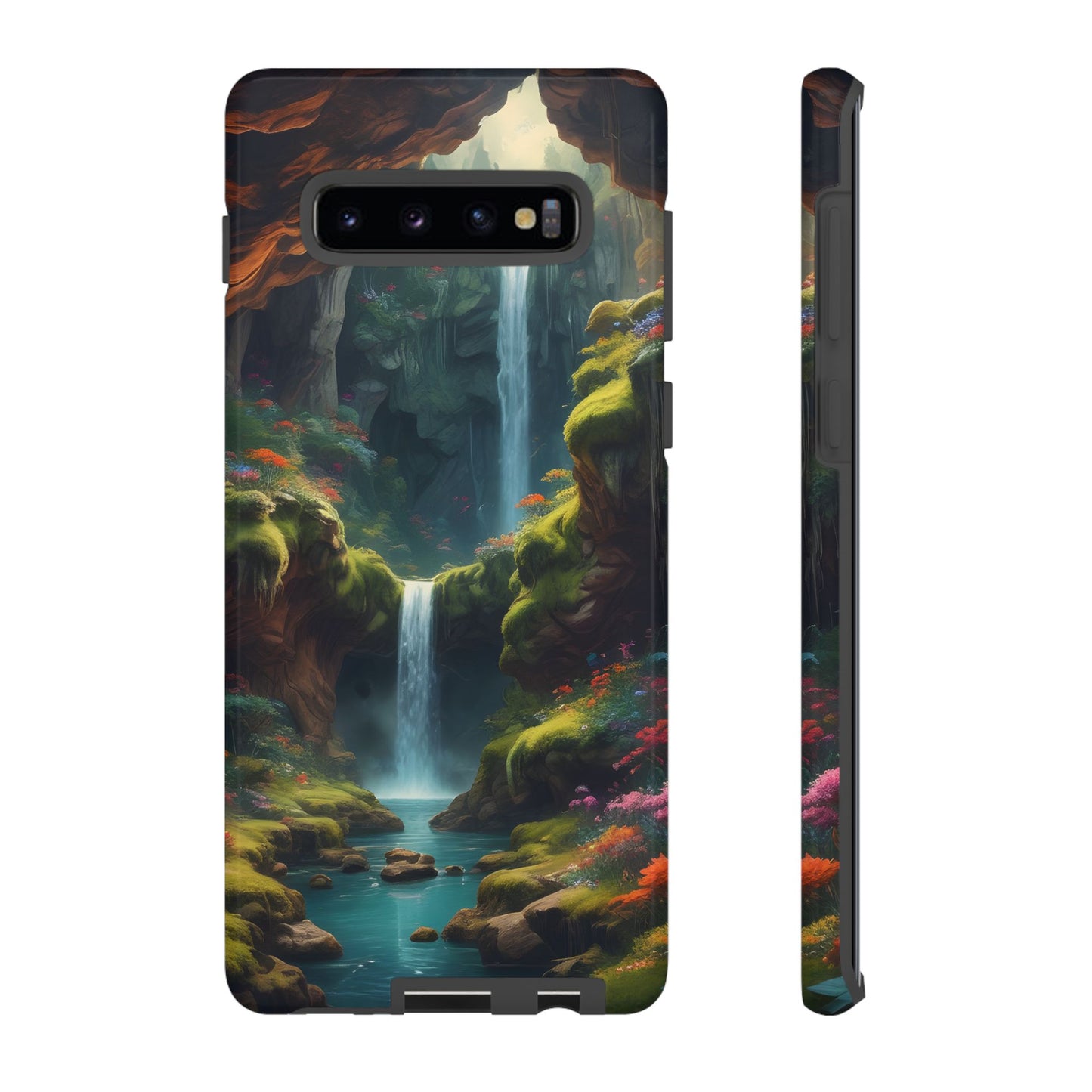 Funda de teléfono con diseño de cascada - Fundas resistentes, diseño de cascada, funda estética para teléfono, regalo para amantes de la naturaleza, protector de teléfono.