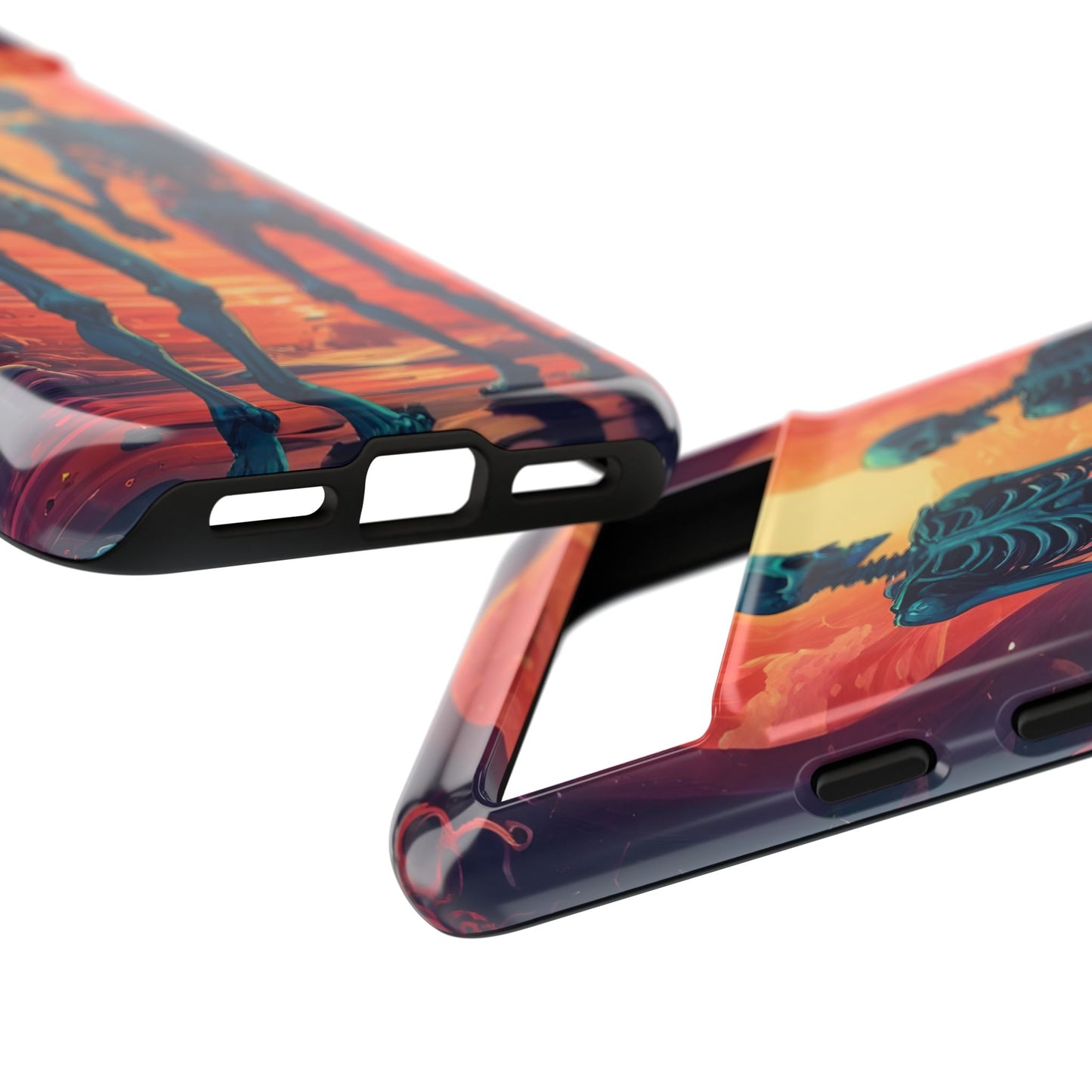 Carcasa de teléfono con esqueletos románticos, funda resistente para teléfono, accesorio de Halloween, regalo único, funda de teléfono para parejas, estética espeluznante.