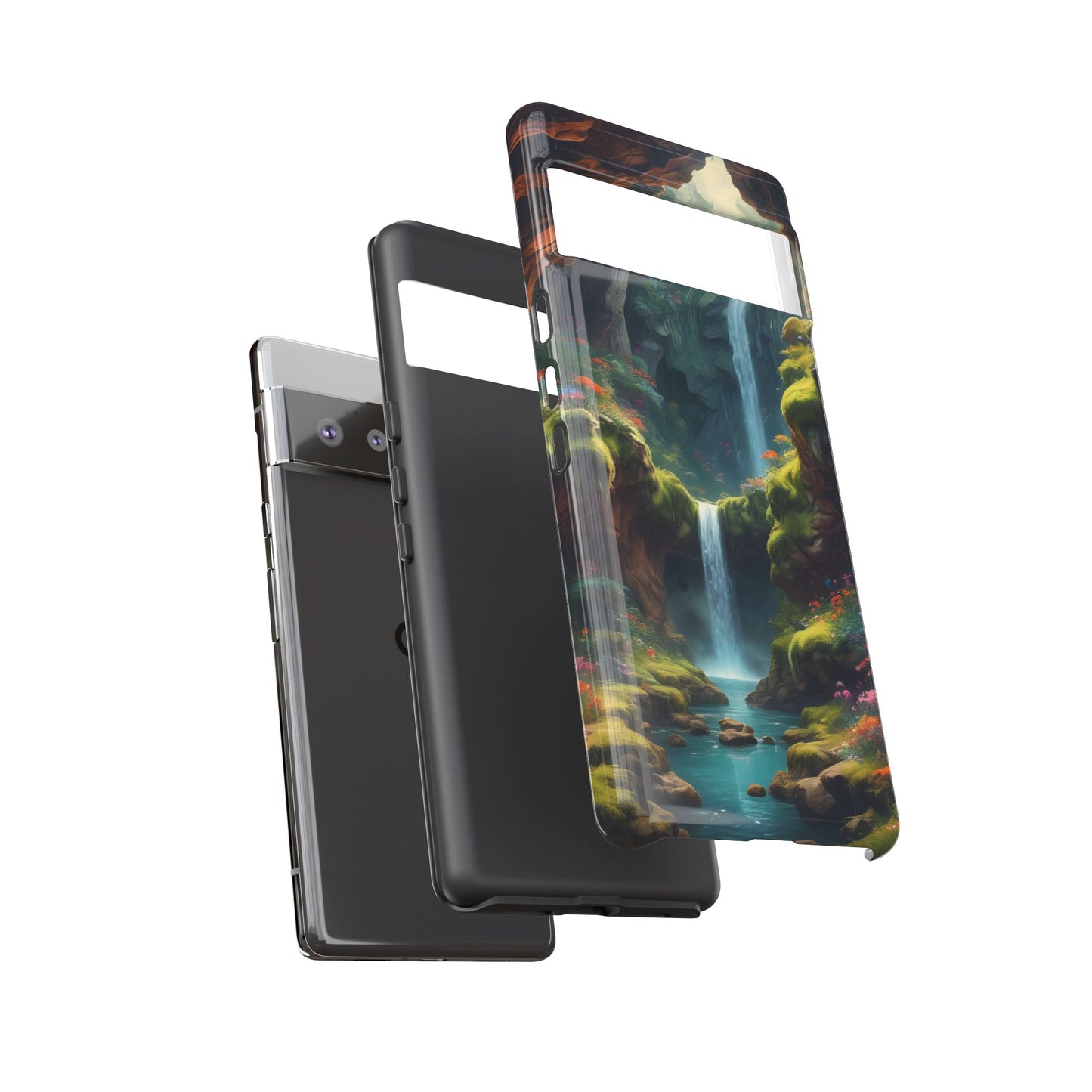 Funda de teléfono con diseño de cascada - Fundas resistentes, diseño de cascada, funda estética para teléfono, regalo para amantes de la naturaleza, protector de teléfono.