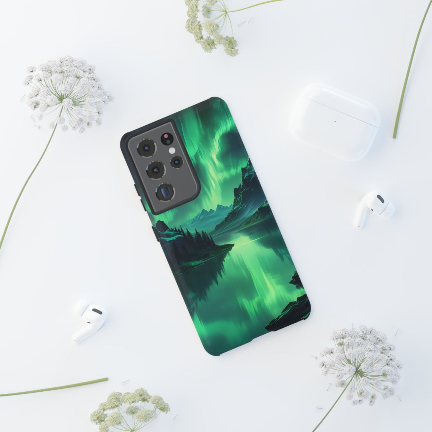 Carcasa para teléfono Aurora Boreal, carcasas resistentes para amantes de la naturaleza, funda para teléfono con arte celestial, regalo único para amigos amantes de la naturaleza, compatible [...]
